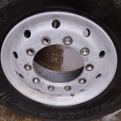 SETS OF SIX ALCOA ALUMINIUM OFF SET AND CENTRE MOUNT SUPER SINGLE TRAILER WHEELS