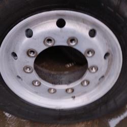 SETS OF SIX ALCOA ALUMINIUM OFF SET AND CENTRE MOUNT SUPER SINGLE TRAILER WHEELS